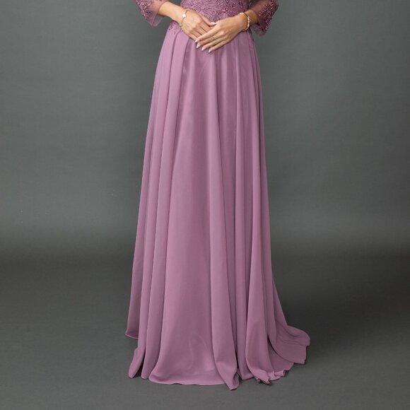 New A-Line Chiffon Mother Of Bride Dress w/ Lace Embroidery & Bolero DQ 4542 - Picture 9 of 9